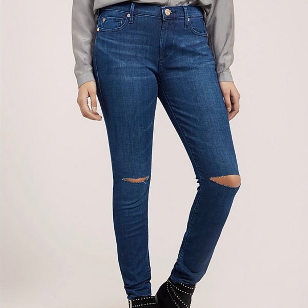 True Religion Halle Mid Rise Skinny with Knee Slit